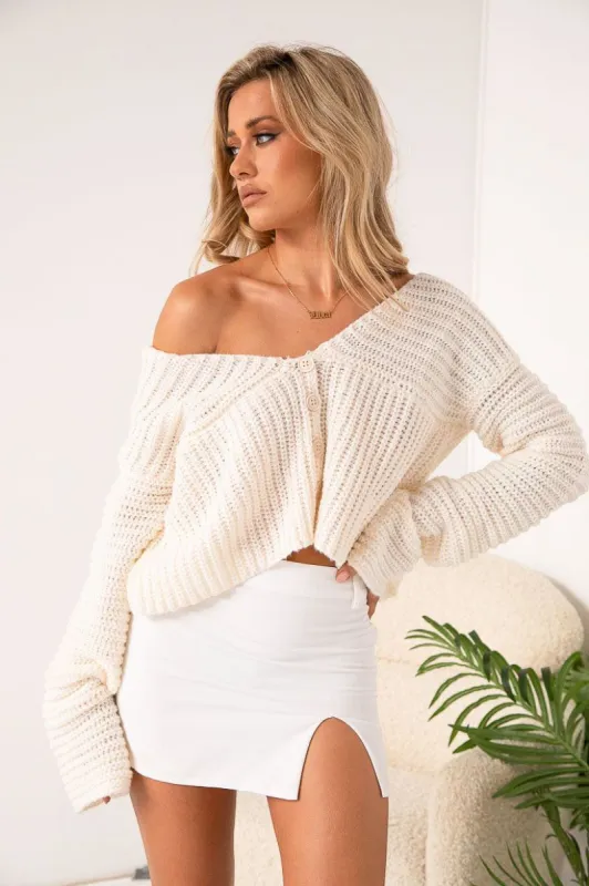 Ivana Cream Sweater sold by Beginning Boutique