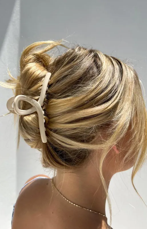 Ricardo Matte Cream Hair Claw Clip sold by Beginning Boutique