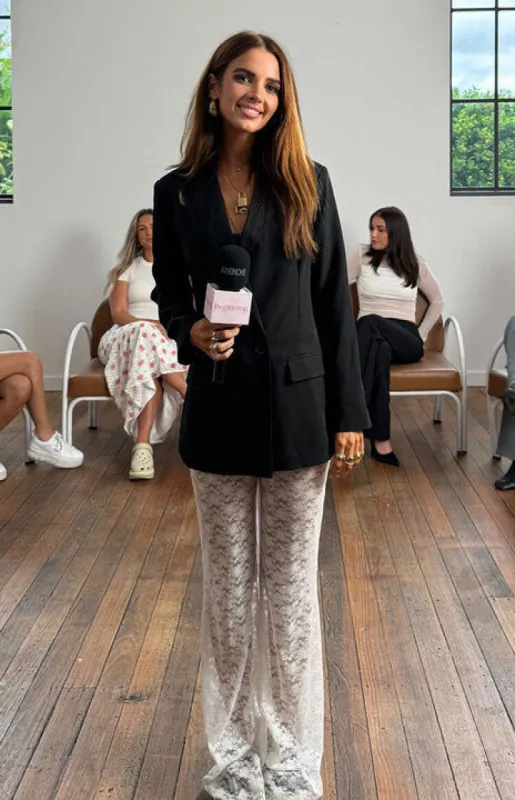 Mirage White Lace Pants sold by Beginning Boutique