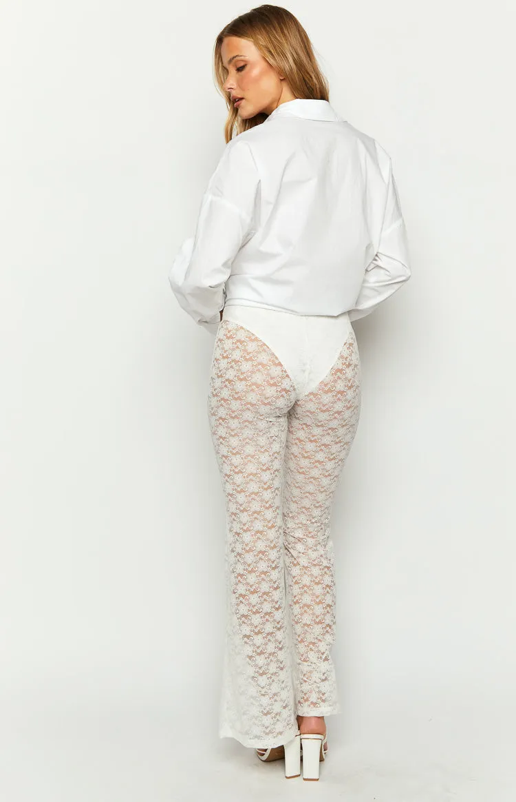 Mirage White Lace Pants sold by Beginning Boutique product image thumbnail 5