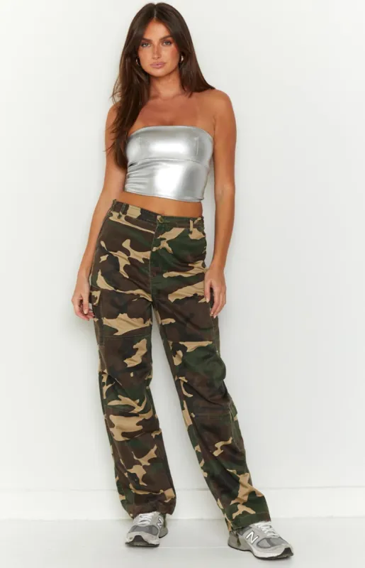 Caddie Camo Cargo Pants sold by Beginning Boutique