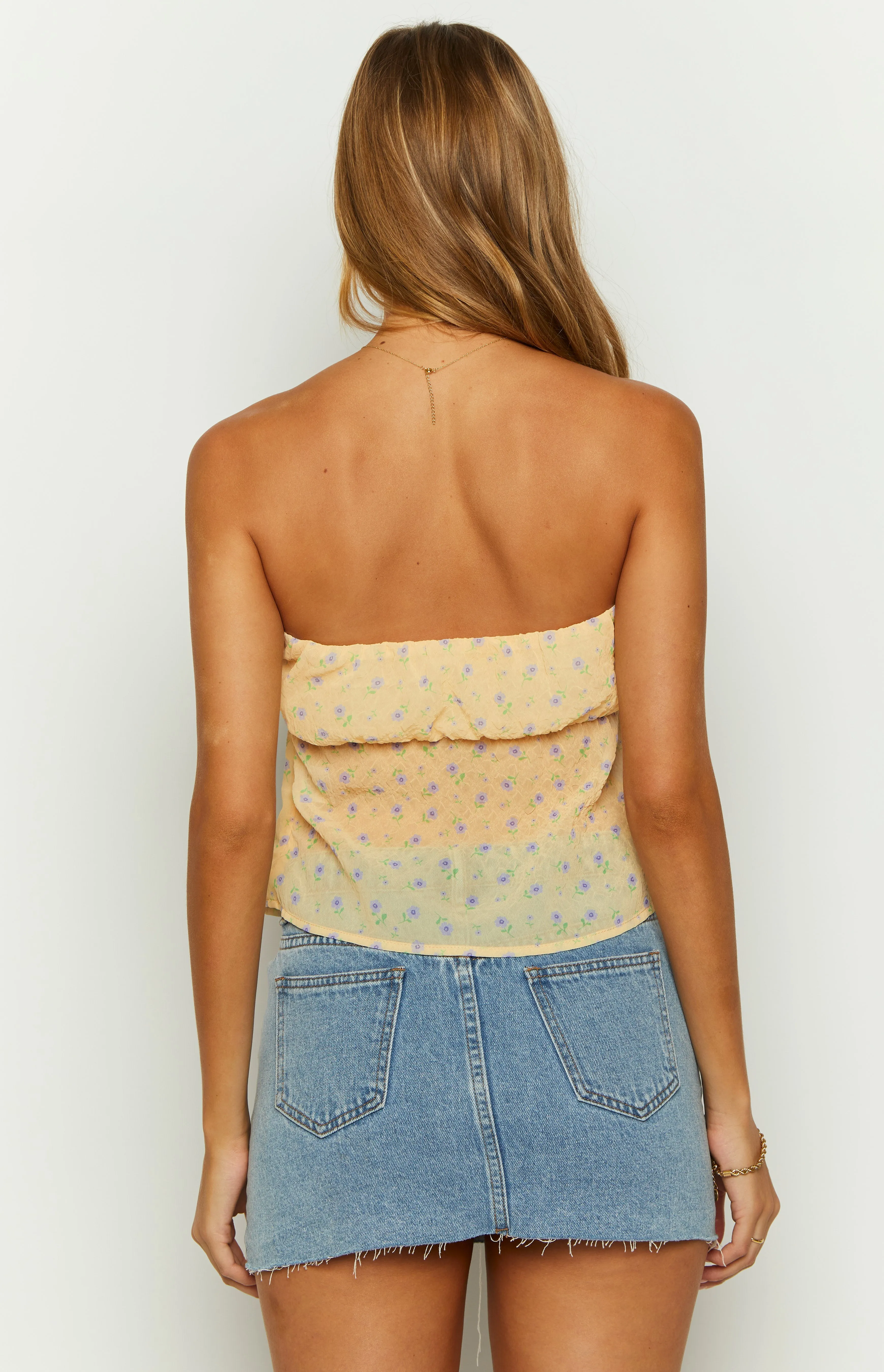 Lou Lou Yellow Floral Strapless Top sold by Beginning Boutique product image thumbnail 5