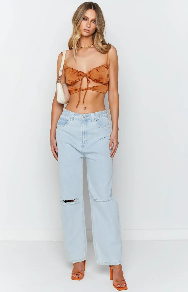 Gracie Tie Top Orange sold by Beginning Boutique product image thumbnail 3