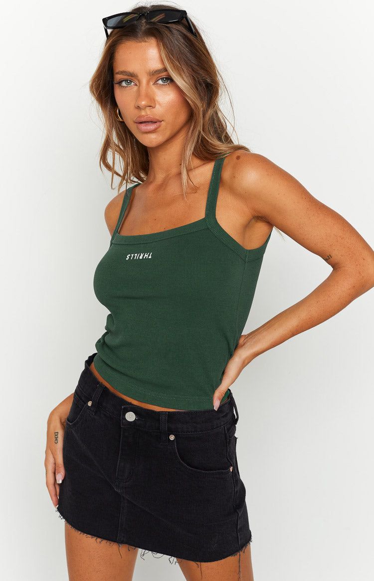 Thrills Minimal Thrills Mallard Green Rib Singlet sold by Beginning Boutique product image thumbnail 3