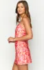 Kennie Orange Floral Print Mini Dress sold by Beginning Boutique