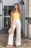 Cabo White Linen Blend Pants sold by Beginning Boutique