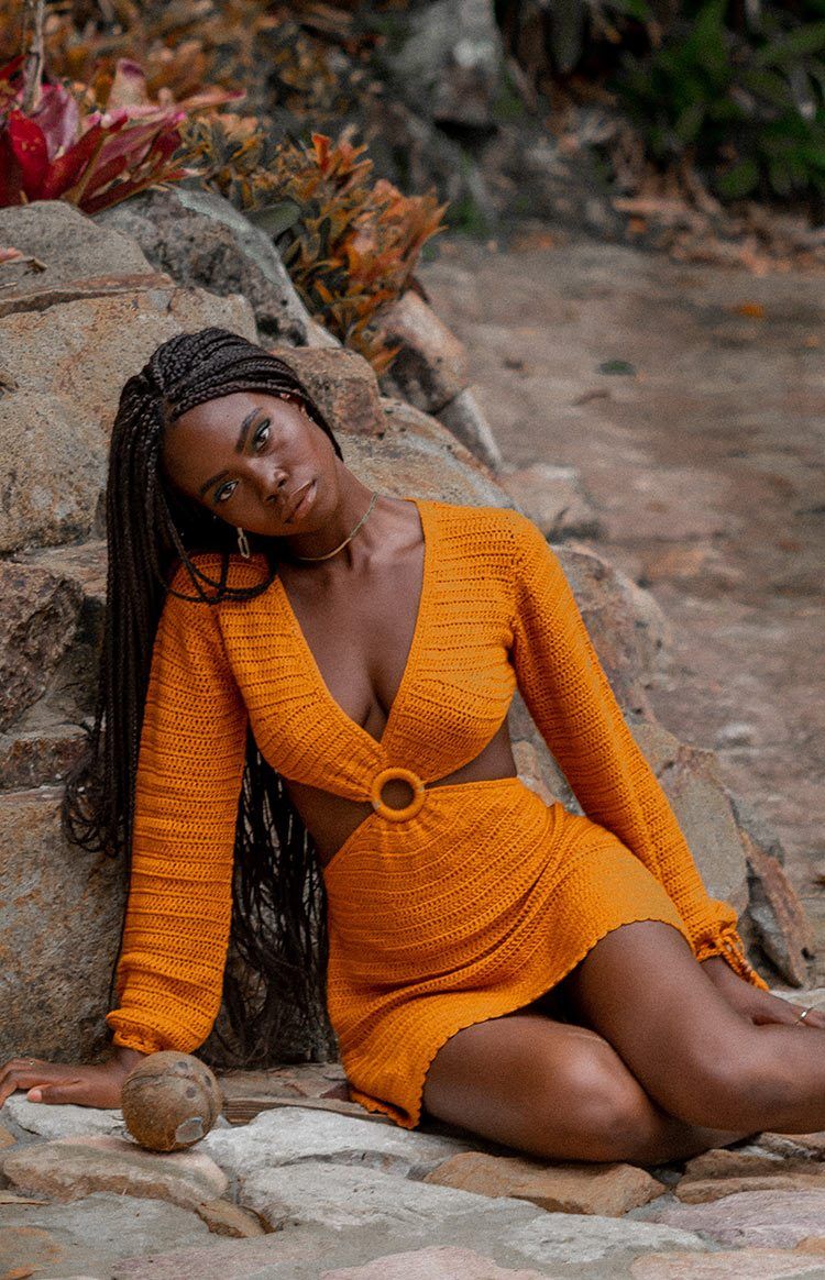 Cleo Crochet Dress Mustard sold by Beginning Boutique product image thumbnail 2