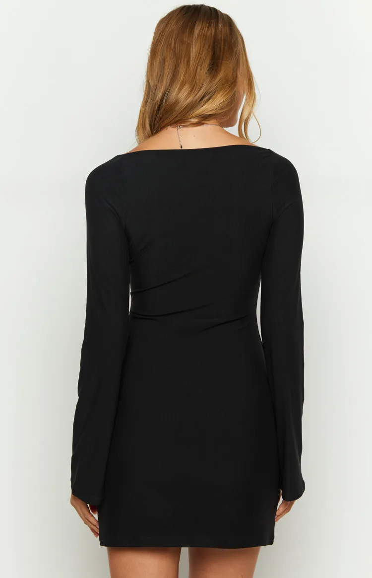 Blame Me Black Mesh Long Sleeve Mini Dress sold by Beginning Boutique product image thumbnail 5