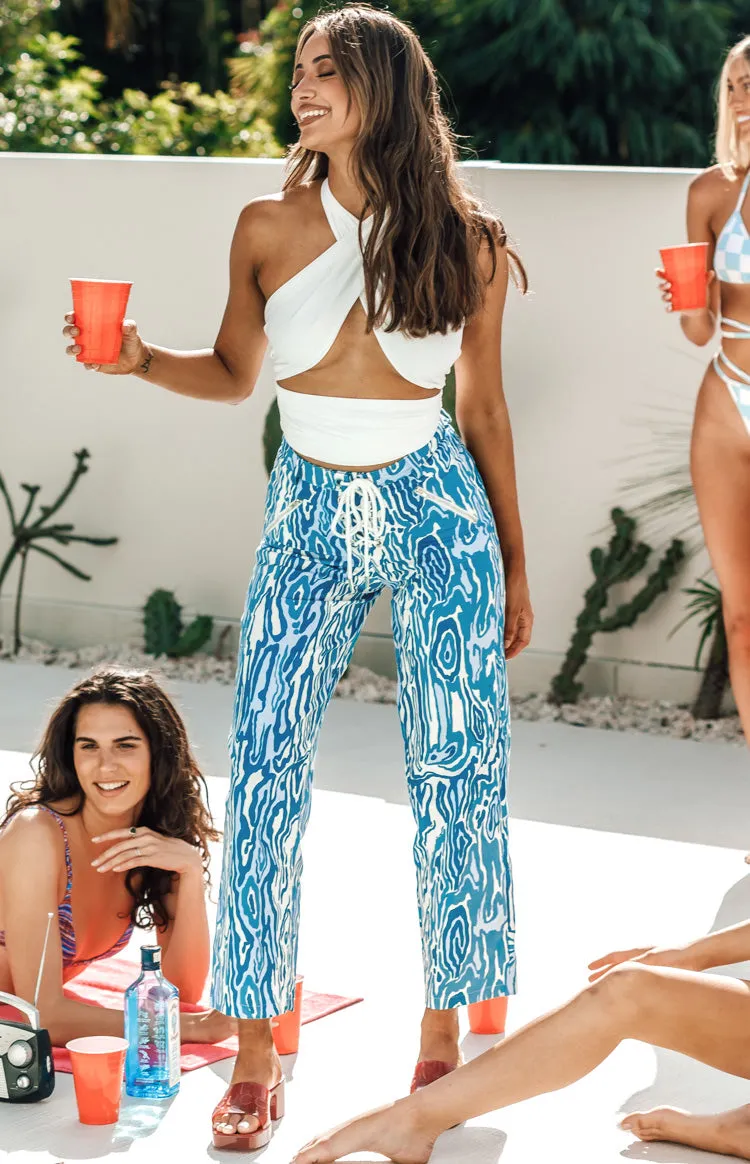 Havana Lace Up Pants Blue sold by Beginning Boutique product image thumbnail 3