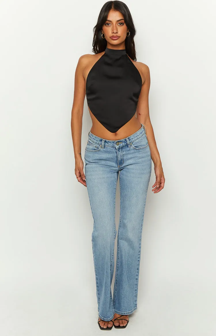 Laylee Black High Neck Satin Top sold by Beginning Boutique product image thumbnail 2