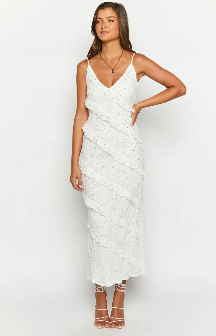 Hudson White Ruffle Maxi Dress sold by Beginning Boutique product image thumbnail 2