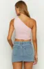 Hamilton Pink One Shoulder Crop Top sold by Beginning Boutique