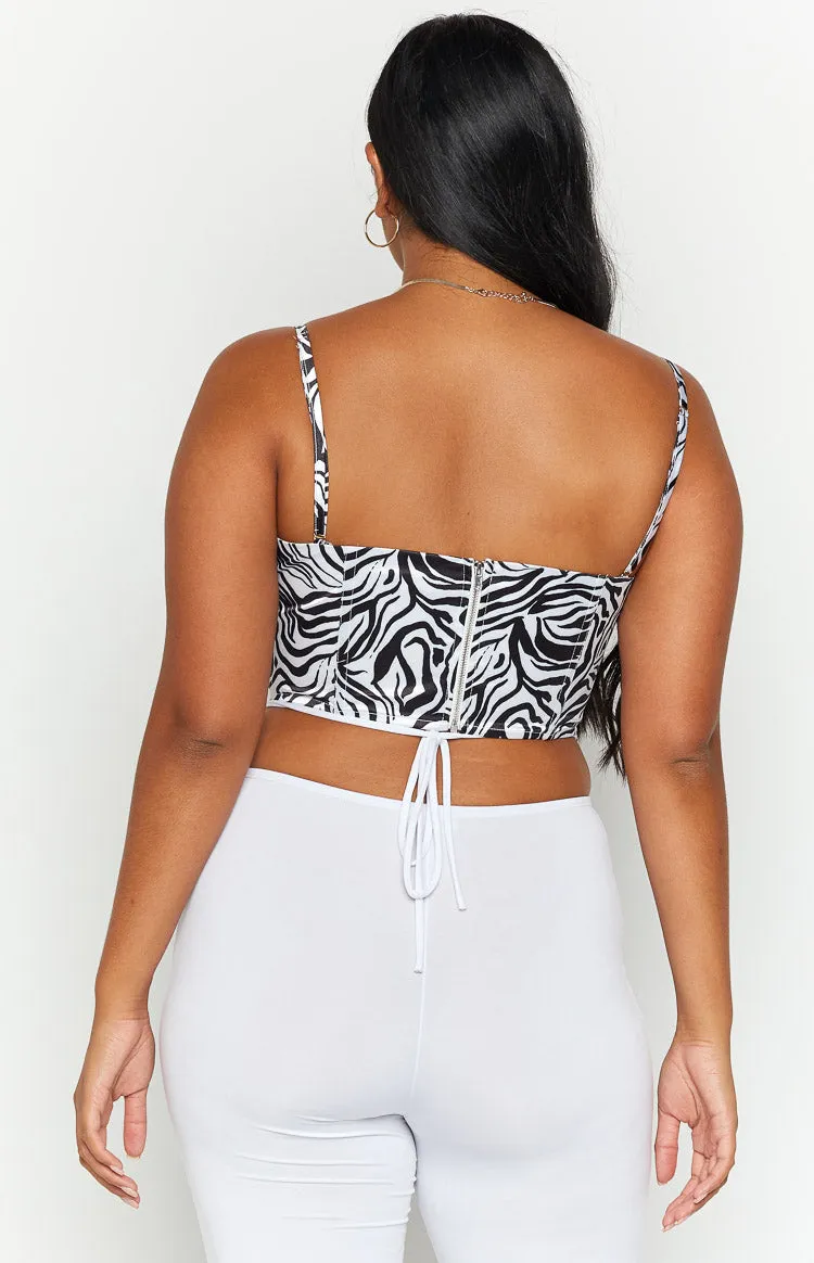 Amalie Black Print Corset Top sold by Beginning Boutique product image thumbnail 5