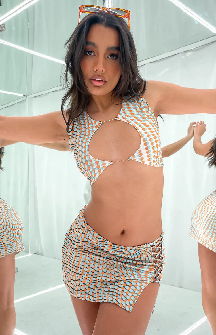 Montana Orange Mesh Mini Skirt sold by Beginning Boutique product image thumbnail 2