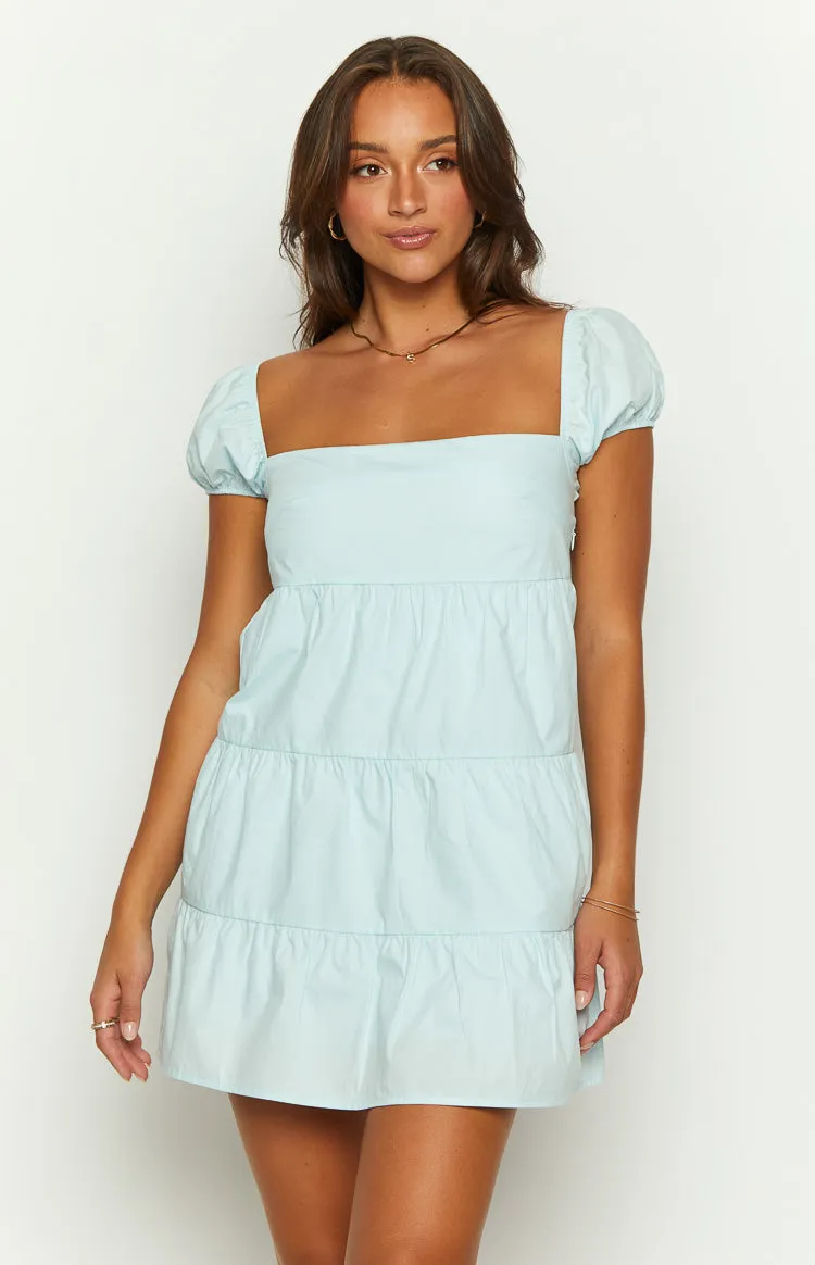 Shari Blue Mini Dress sold by Beginning Boutique