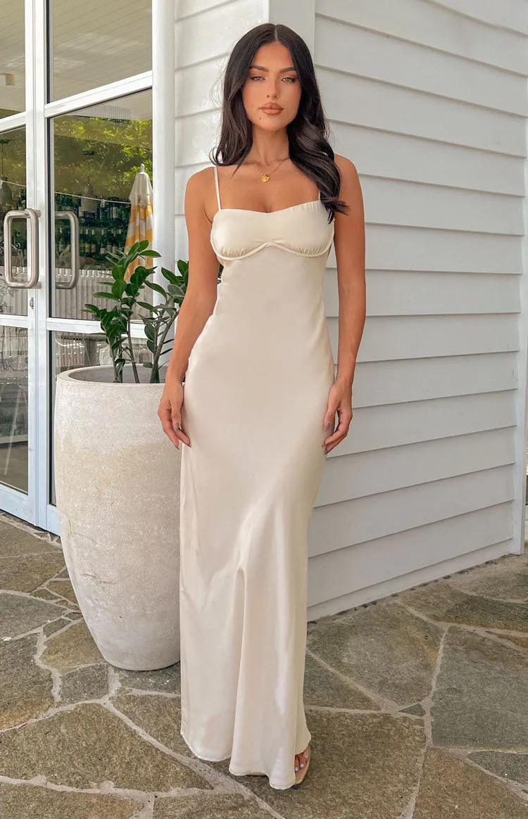 Tilly Cream Formal Maxi Dress sold by Beginning Boutique