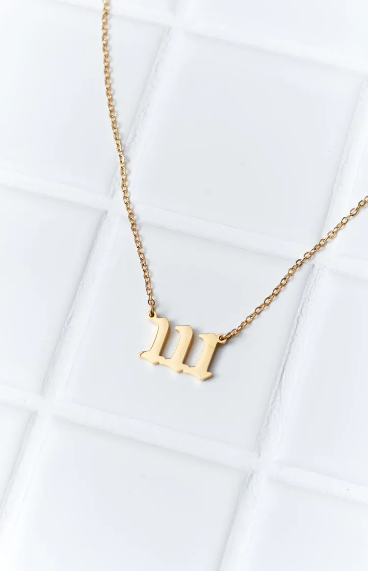 111 Gold Angel Number Necklace sold by Beginning Boutique