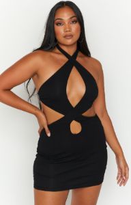 Aubrielle Black Cut Out Mini Dress sold by Beginning Boutique