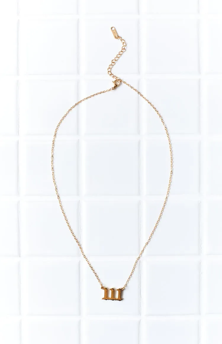 111 Gold Angel Number Necklace sold by Beginning Boutique product image thumbnail 2