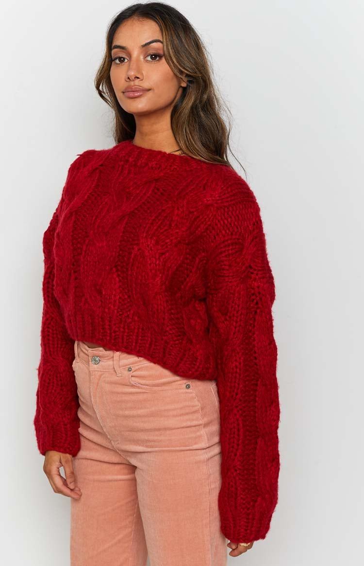 Canter Cropped Sweater Red sold by Beginning Boutique product image thumbnail 9