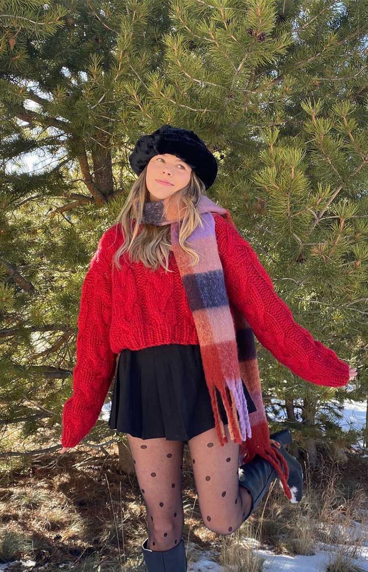 Canter Cropped Sweater Red sold by Beginning Boutique product image thumbnail 2