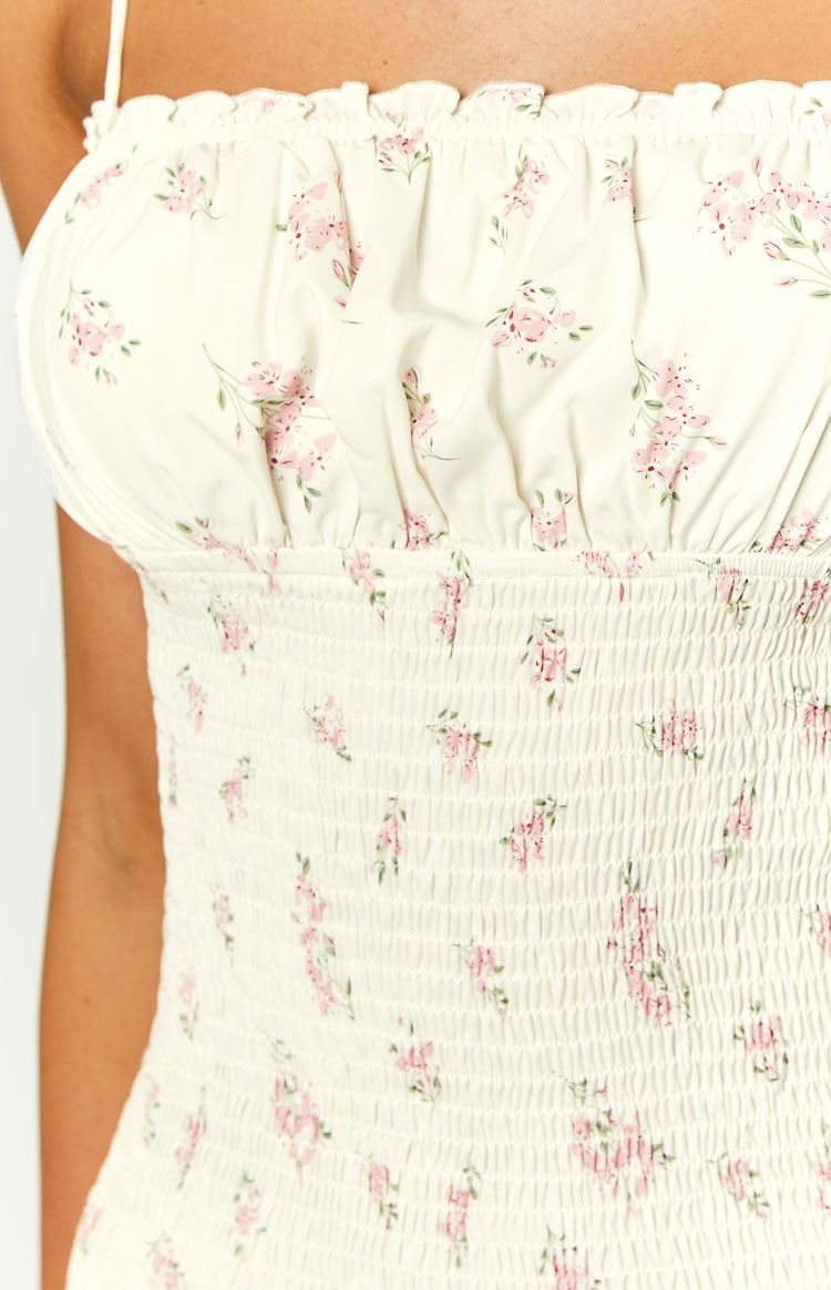 Sophia Pink Floral Tie Shoulder Mini Dress sold by Beginning Boutique product image thumbnail 6