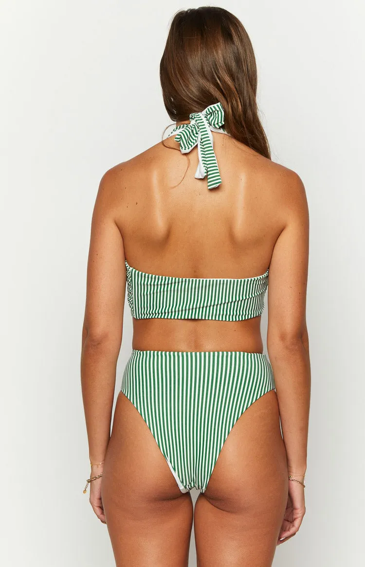 9.0 Swim Miss America Green Striped Halter Bikini Top sold by Beginning Boutique product image thumbnail 5