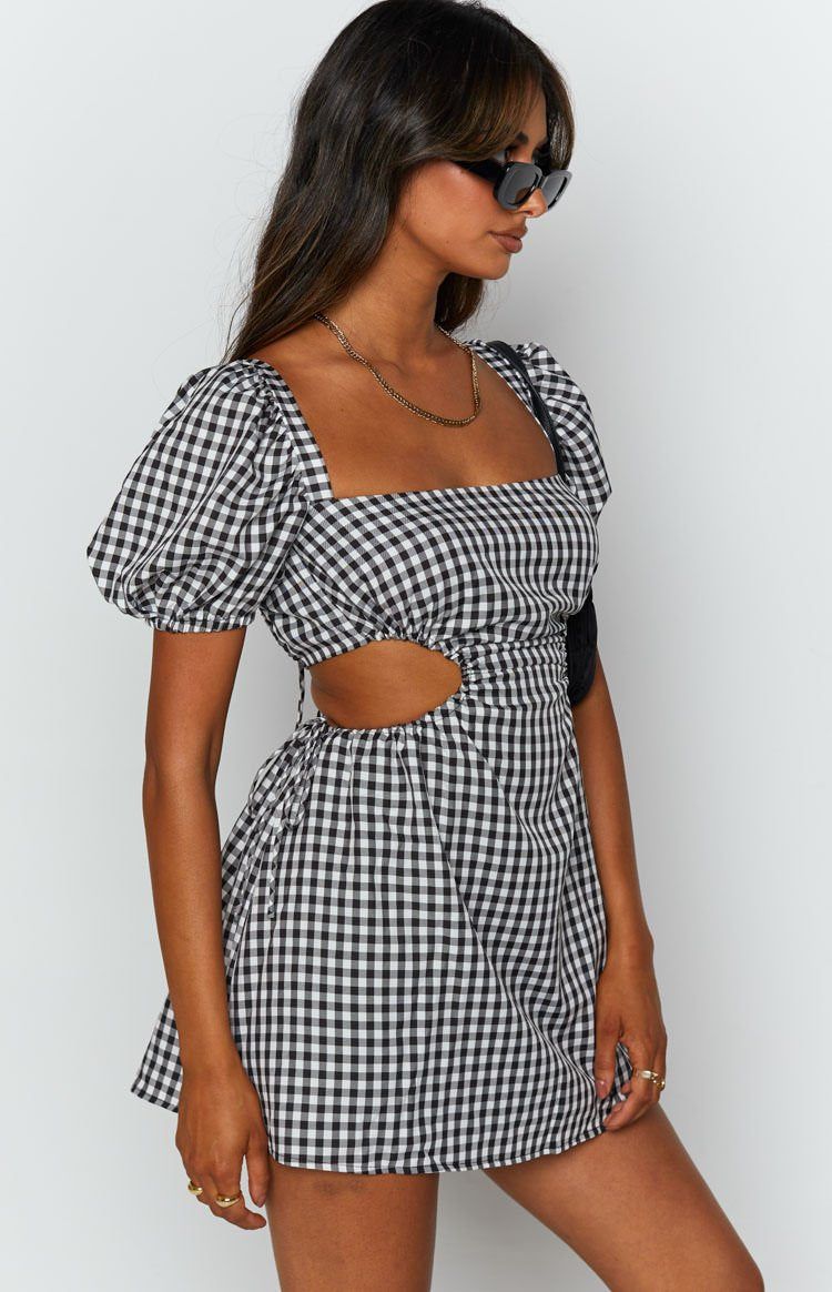 Penelope Mini Dress Mono Gingham sold by Beginning Boutique product image thumbnail 5