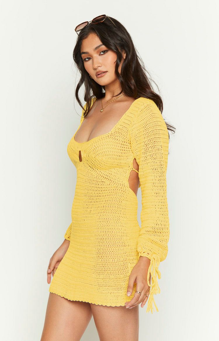 Hailee Yellow Mini Dress sold by Beginning Boutique product image thumbnail 4