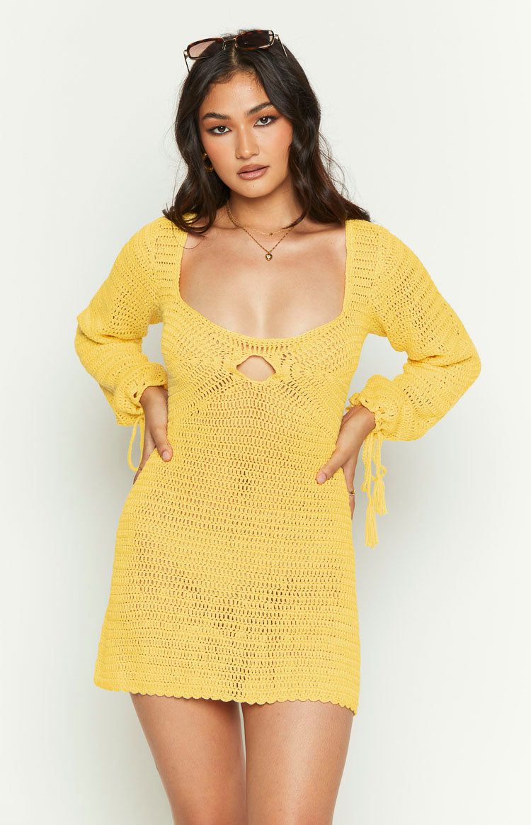 Hailee Yellow Mini Dress sold by Beginning Boutique product image thumbnail 3