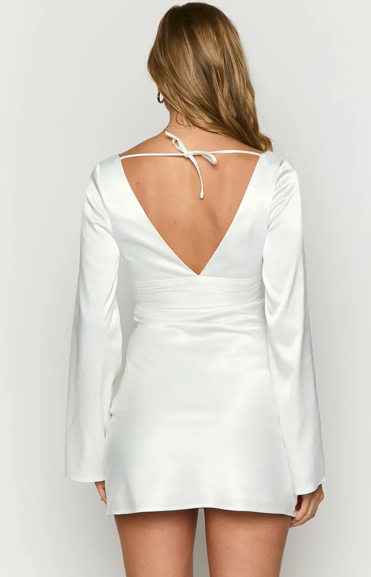 Diana White Long Sleeve Mini Dress sold by Beginning Boutique product image thumbnail 5