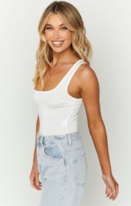 Renna White Bodysuit sold by Beginning Boutique