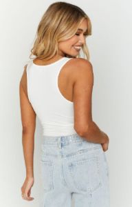 Renna White Bodysuit sold by Beginning Boutique