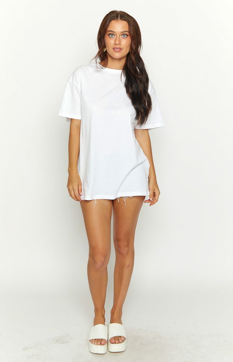 Beach Club White Print Oversized Tee sold by Beginning Boutique product image thumbnail 2