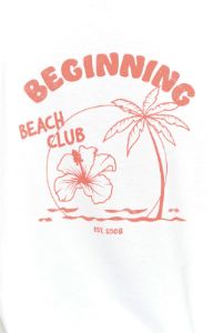 Beach Club White Print Oversized Tee sold by Beginning Boutique