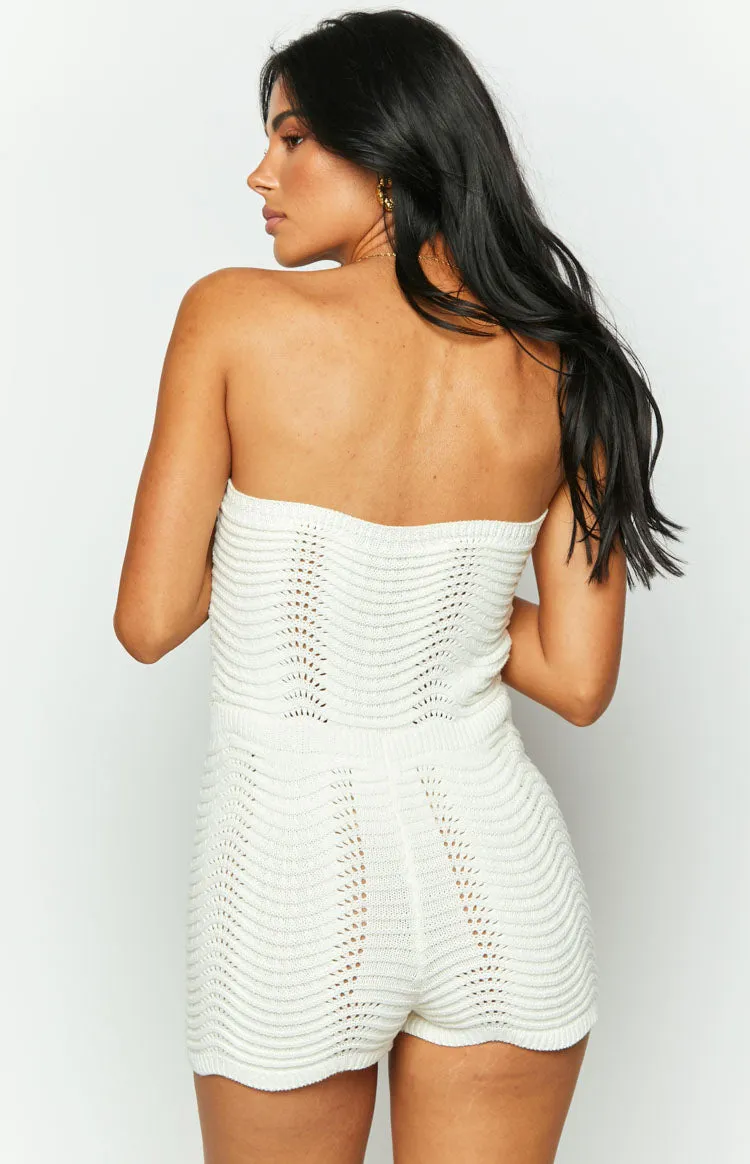 Athens White Knit Playsuit sold by Beginning Boutique product image thumbnail 5