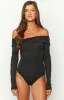 Phoenix Black Off Shoulder Bodysuit sold by Beginning Boutique