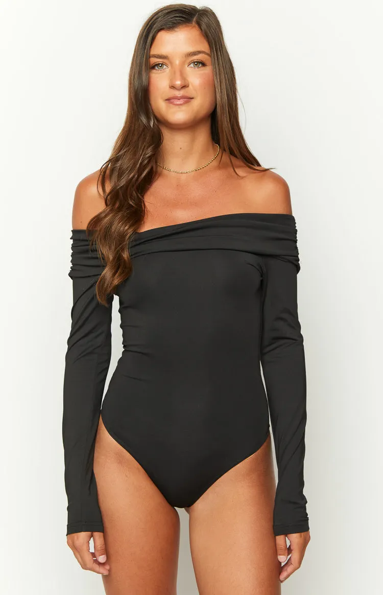 Phoenix Black Off Shoulder Bodysuit sold by Beginning Boutique product image thumbnail 5