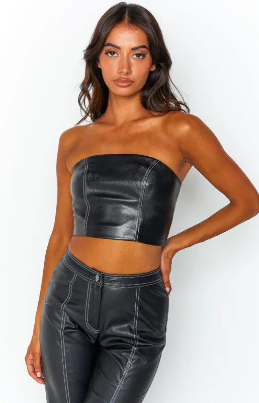 Esther Black Strapless Top sold by Beginning Boutique