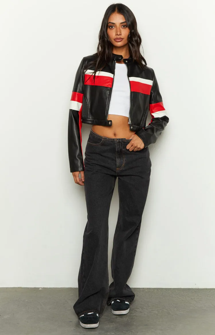 Jayella Black Moto Jacket sold by Beginning Boutique product image thumbnail 2