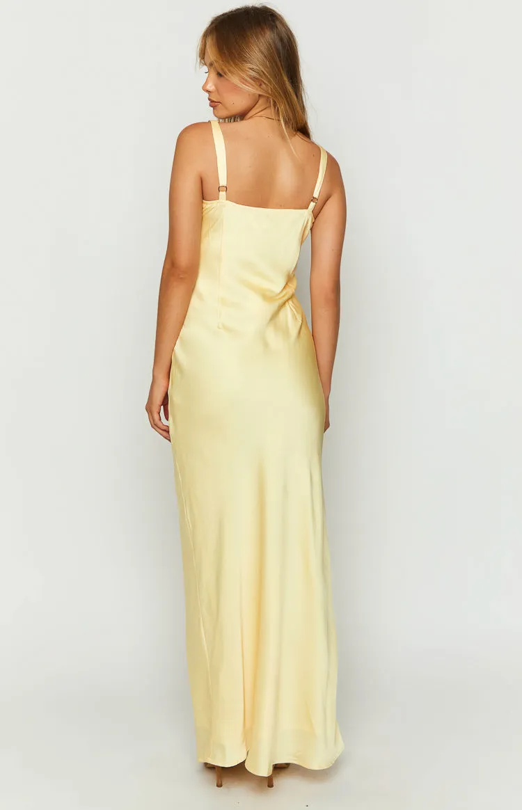 Zya Yellow Satin Maxi Dress sold by Beginning Boutique product image thumbnail 5