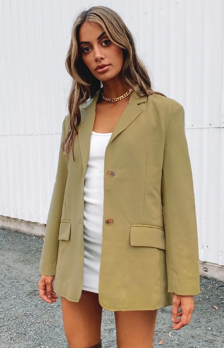 Wendy Blazer Green sold by Beginning Boutique