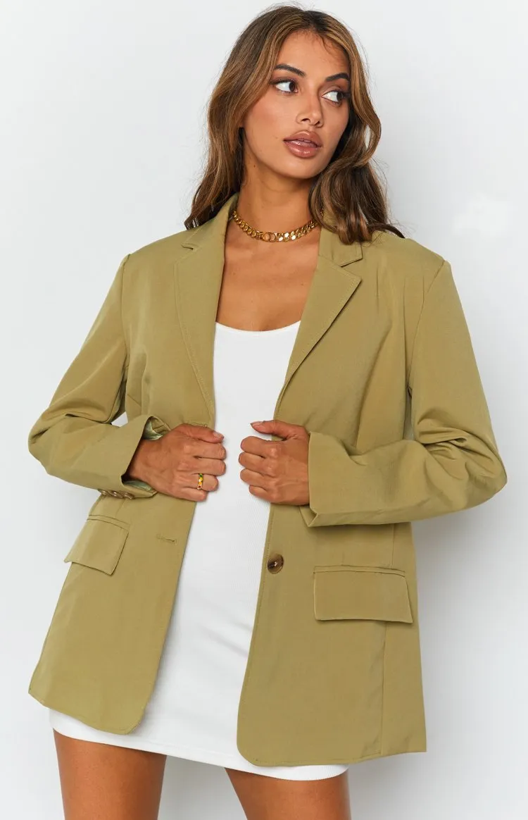 Wendy Blazer Green sold by Beginning Boutique product image thumbnail 4