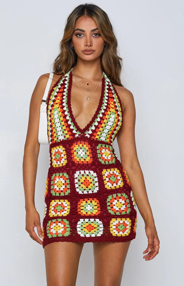 Harmon Crochet Dress Multi sold by Beginning Boutique