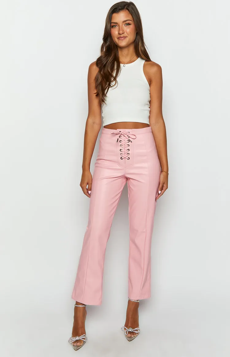 Elevate Pink PU Leather Pants sold by Beginning Boutique product image thumbnail 2