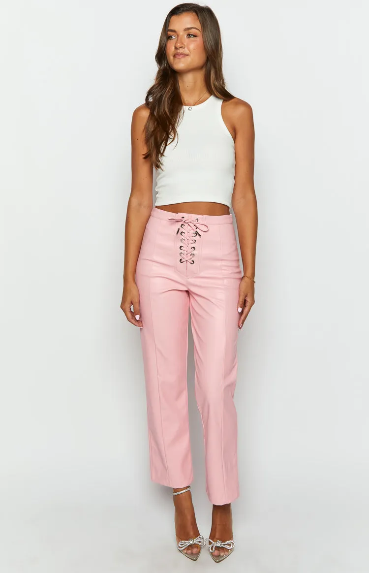 Elevate Pink PU Leather Pants sold by Beginning Boutique product image thumbnail 3