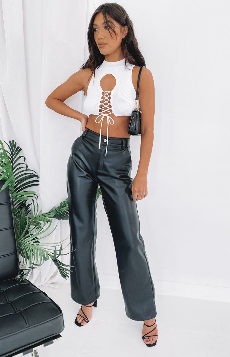 Naida Tie Up Top White sold by Beginning Boutique product image thumbnail 2