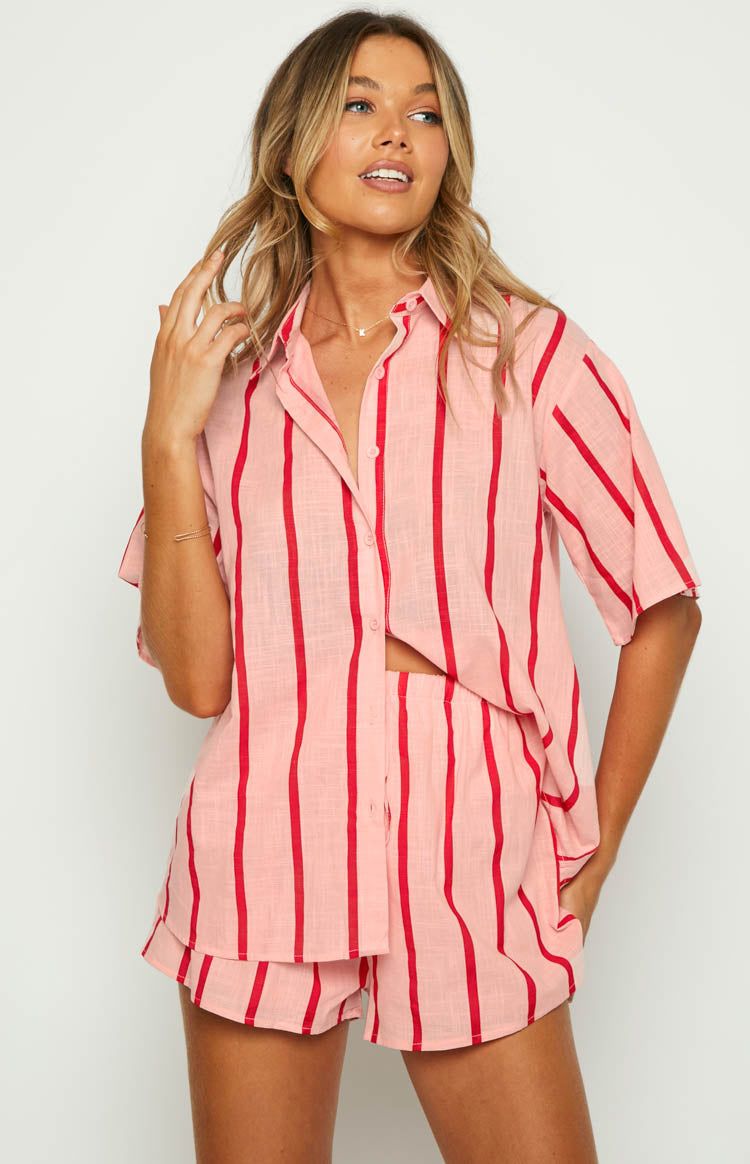 Evah Pink Stripe Shirt sold by Beginning Boutique product image thumbnail 3