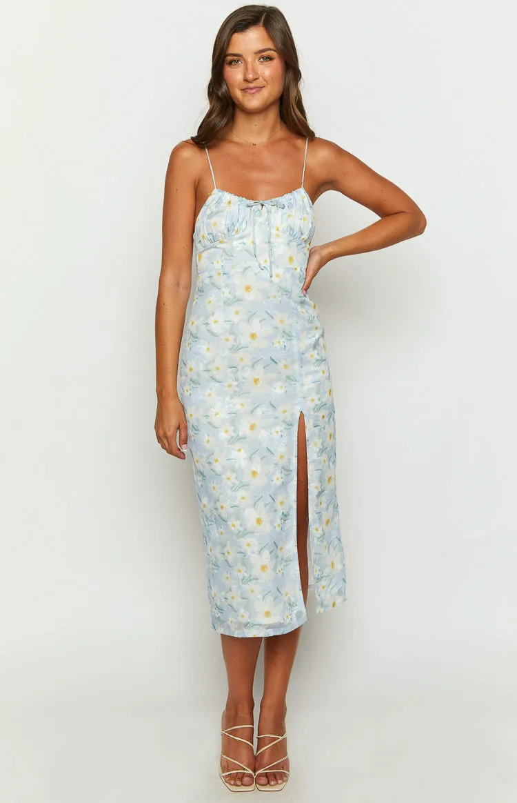 Paloma Blue Floral Midi Dress sold by Beginning Boutique product image thumbnail 3