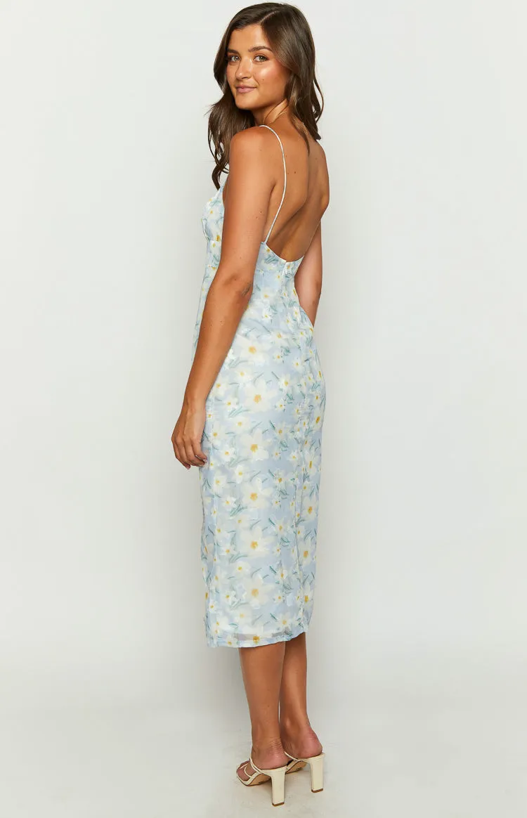 Paloma Blue Floral Midi Dress sold by Beginning Boutique product image thumbnail 5